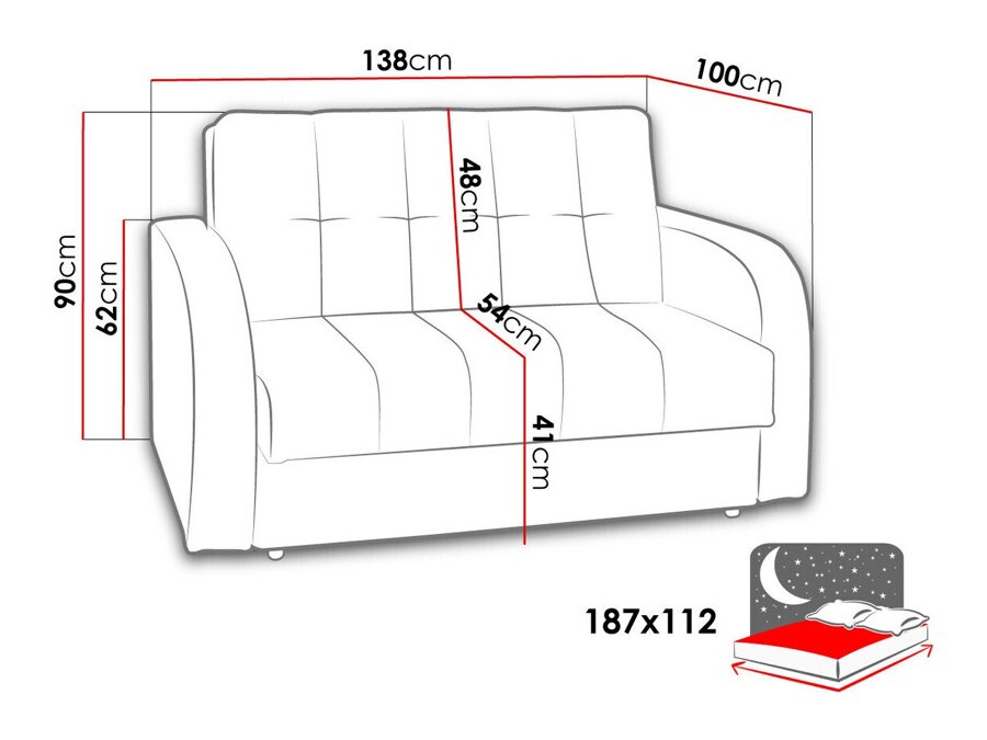 Διθέσιος καναπές κρεβάτι Providence 105
