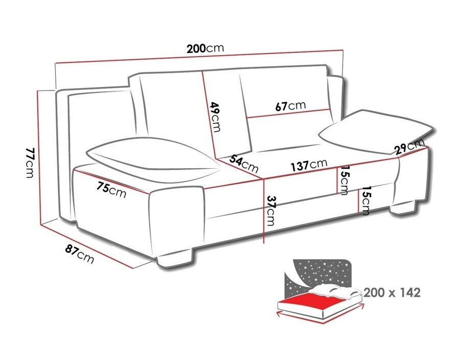 Sofa lova Miami 132 (Lux 06 + Lux 05)
