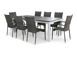 Conjunto de mesa y sillas Comfort Garden 1267 (Blanco + Gris)