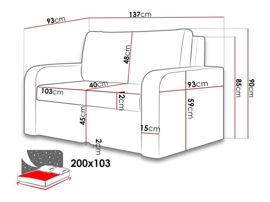 Kavč z ležiščem Carlsbad 103