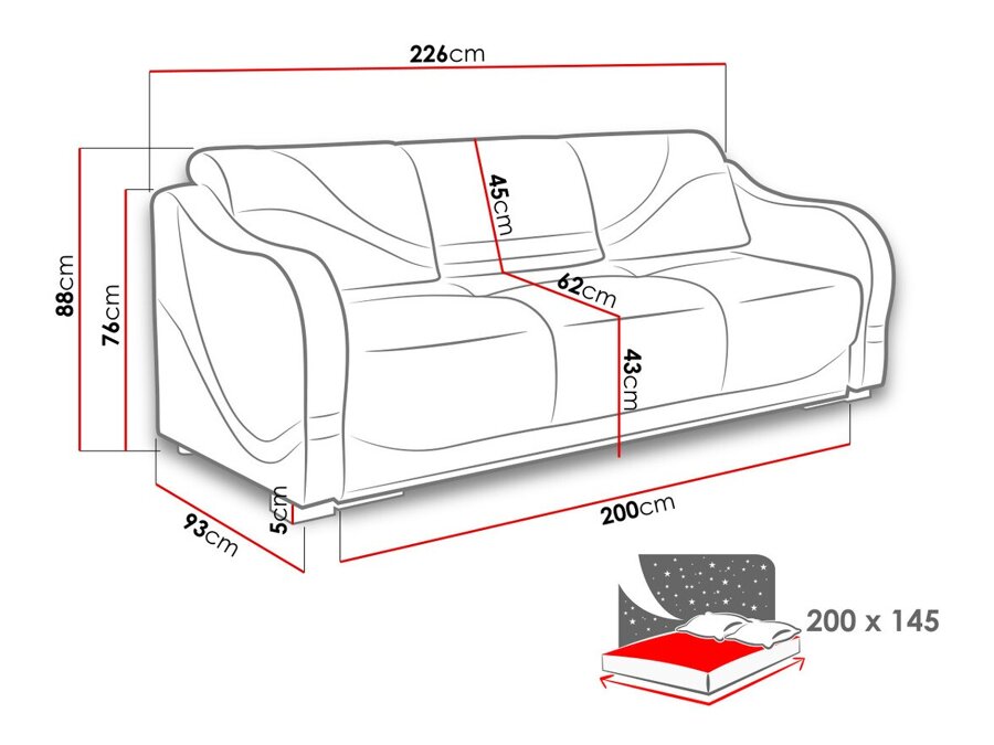Καναπές κρεβάτι Decatur 104