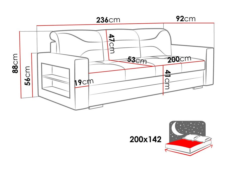Dīvāns gulta Decatur 106