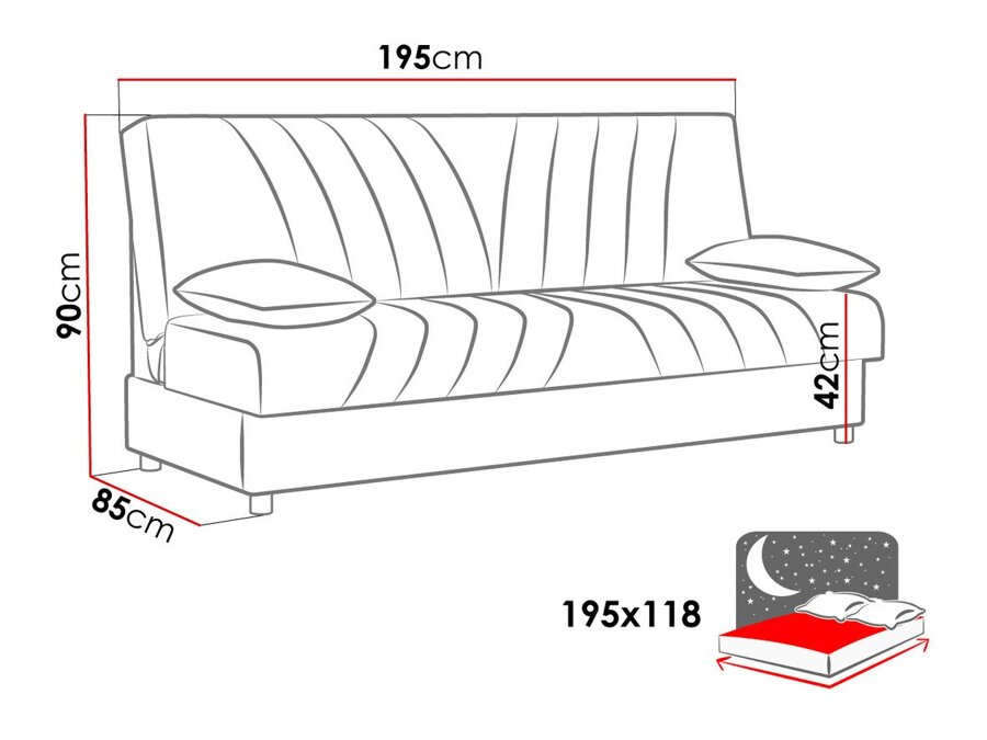 Dīvāns gulta Columbus 148