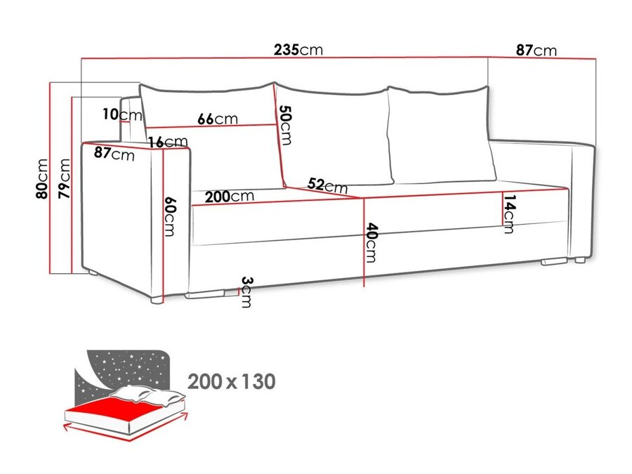 Kauč na razvlačenje Muncie 104 (Mikrofaza 0014 + Mikrofaza 0015)