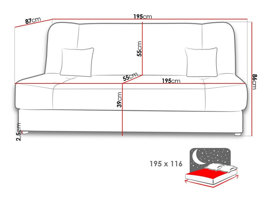 Canapea extensibilă Miami 173