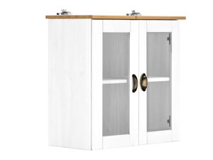 Mueble de baño de pared Denton AP112 (Blanco + De color marrón claro)