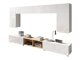 Set mobili soggiorno Providence B141 (Bianco + Bianco lucido + Quercia dorata)