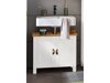 Стоящ шкаф за баня за мивка Denton AP113 (Бял + Светлокафяво)