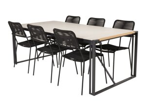 Conjunto de mesa y sillas Dallas 3003 (Negro)