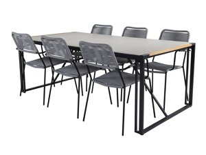 Стол и стулья Dallas 3003 (Серый + Чёрный)