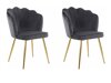 Conjunto de cadeiras Denton 595 (Cinzento + Dourado)