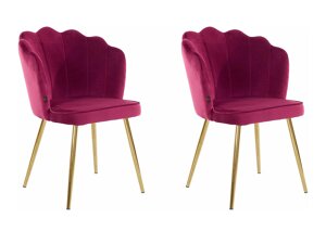 Conjunto de cadeiras Denton 595 (Rosa escuro + Dourado)