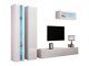 Set mobili soggiorno Charlotte A133 (Bianco + Bianco lucido)