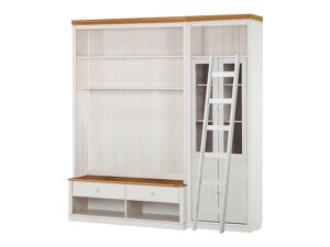 Composizione soggiorno Denton J125 (Bianco + Quercia miele)