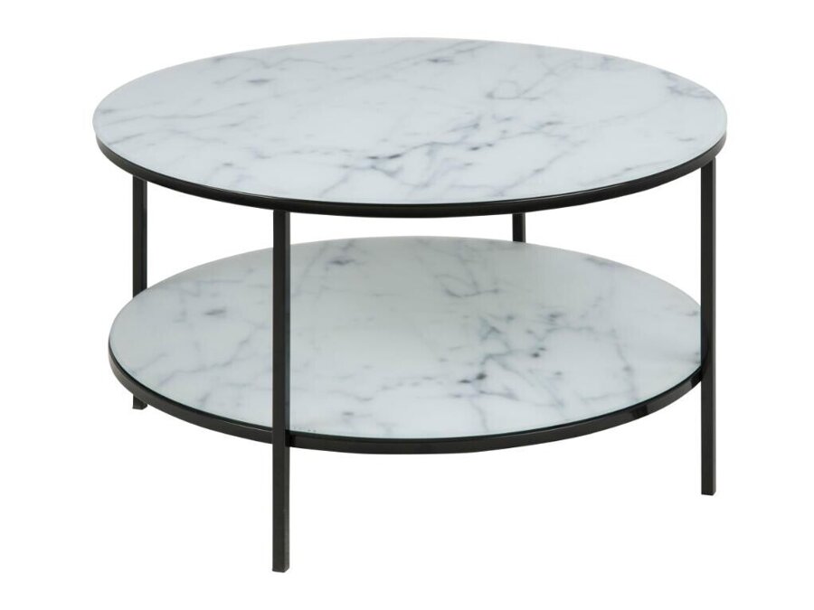 Žurnālu galdiņš Oakland 713 (Melns + Balts marmors)