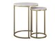 Kafijas galdiņu komplekts CosmoLiving by Cosmopolitan 121 (Balts marmors + Zelta)