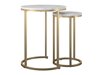 Kafijas galdiņu komplekts CosmoLiving by Cosmopolitan 121 (Balts marmors + Zelta)