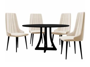 Маса и столове за трапезария Racine 126 (Черен + Magic Velvet 2250)