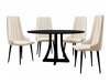 Маса и столове за трапезария Racine 135 (Черен + Magic Velvet 2250)