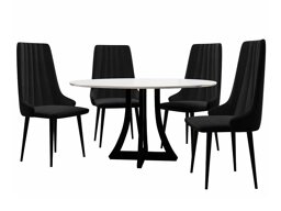 Маса и столове за трапезария Racine 135 (Черен + Magic Velvet 2219)