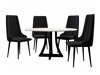 Conjunto de comedor Racine 135 (Negro brillante + Blanco brillante)