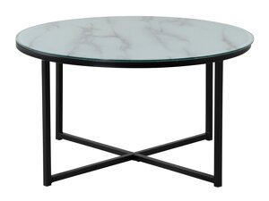 Klubska mizica Dallas 219 (Beli marmor + Črna)
