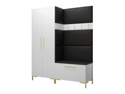 Meuble d'entrée Hartford F100 (Blanc Faux cuir Soft 011)