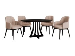 Маса и столове за трапезария Racine 128 (Черен + Baloo 2072)