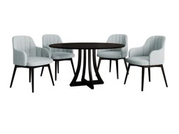 Маса и столове за трапезария Racine 128 (Черен + Baloo 2086)