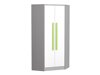 Γωνιακή ντουλάπα Akron H103 (Ανθρακί + Άσπρο + Πράσινο)