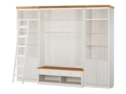 Módulo de salón Denton J107 (Blanco + Miel de roble)