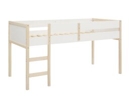 Letto alto Denton AU103 (Bianco + Luminoso legno)