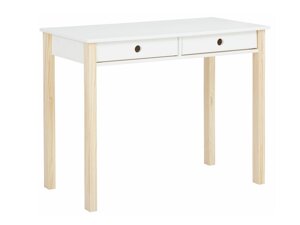 Τραπέζι γραφείου Denton AU107 (Άσπρο + Ανοιχτό χρώμα ξύλου)