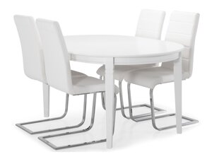 Маса и столове за трапезария Scandinavian Choice 565 (Бял + Сребро)