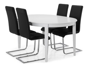 Маса и столове за трапезария Scandinavian Choice 565 (Черен + Сребро)
