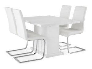 Маса и столове за трапезария Scandinavian Choice 578 (Бял + Сребро)