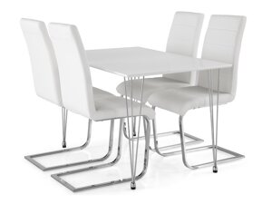 Маса и столове за трапезария Scandinavian Choice 614 (Бял + Сребро)