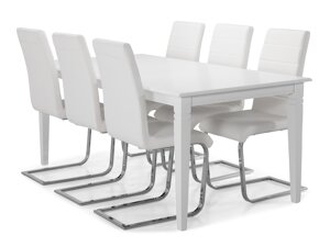 Маса и столове за трапезария Scandinavian Choice 659 (Бял + Сребро)