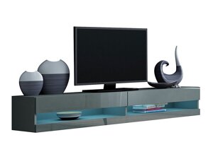 Meuble TV Charlotte A119 (Gris + Gris brillant)