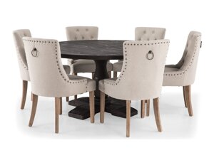 Маса и столове за трапезария Scandinavian Choice 622 (Beige + Кафяв)