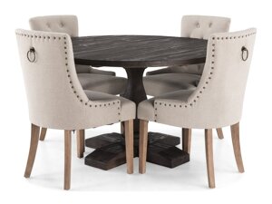 Маса и столове за трапезария Scandinavian Choice 623 (Beige + Кафяв)