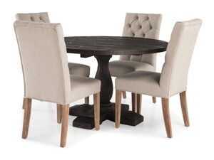 Маса и столове за трапезария Scandinavian Choice 635 (Beige + Кафяв)