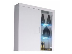 Vitrine murale Charlotte B101 (Blanc + Blanc brillant)