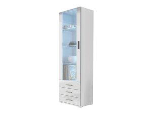 Vitrina Charlotte E102 (Bijela + Sjajno bijela)