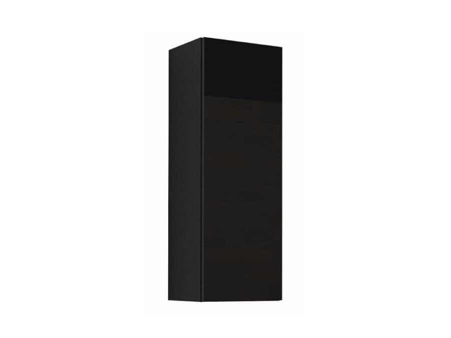 Ντουλάπι τοίχου Charlotte A130 (Μαύρο + Γυαλιστερό μαύρο)