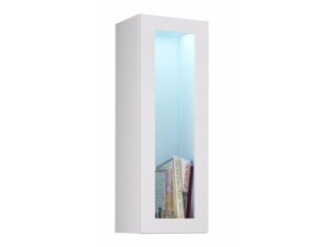 Vitrina de pared Charlotte A131 (Blanco + Blanco brillante)