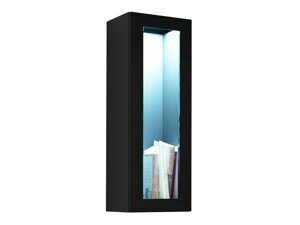 Vitrina de pared Charlotte A131 (Negro + Negro brillante)