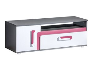Tv galds Akron B116 (Antracīts + Balts + Tumši rozā)