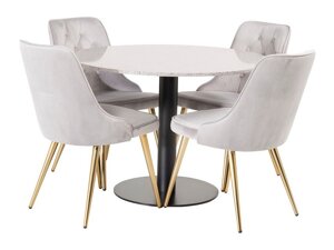 Маса и столове за трапезария Dallas 1139 (Сив + Златно)