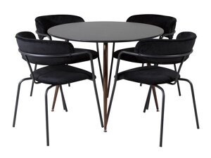Маса и столове за трапезария Dallas 285 (Черен + Opex)